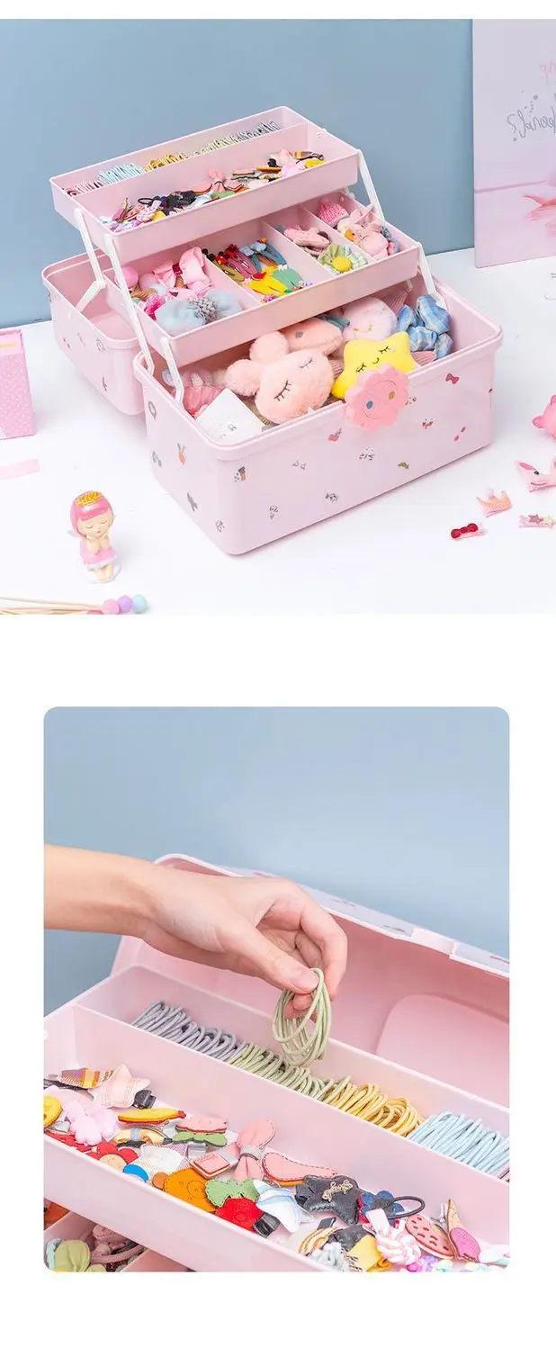 Hair Accessories Storage Box, Kidsren's Jewelry Box, Little Girl's Hairpin, Jewelry, Rubber Band, Hairpin, Hair Rope Classification Storage Box — feature 14