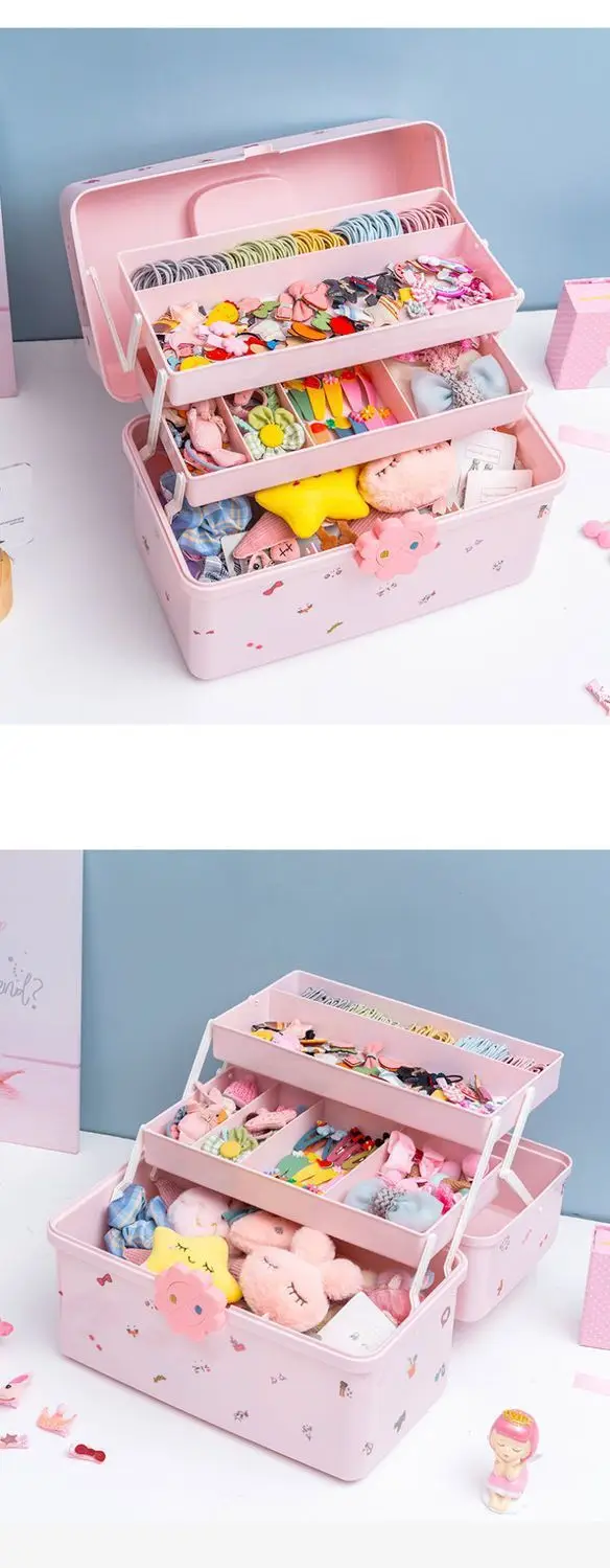 Hair Accessories Storage Box, Kidsren's Jewelry Box, Little Girl's Hairpin, Jewelry, Rubber Band, Hairpin, Hair Rope Classification Storage Box — feature 15