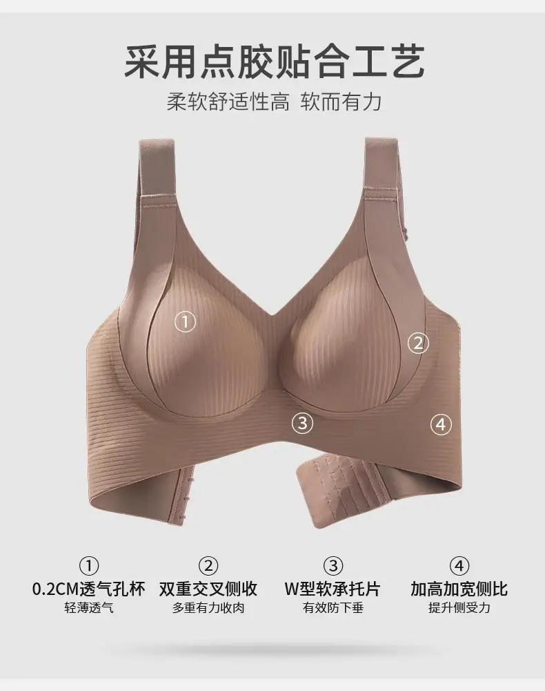 Cross-Border Underwear for Women with Big Breasts, Small Bra, Lifting and Anti-Sagging, Large Size Adjustable, Seamless Breast-Retracting Women's Bra — feature 10