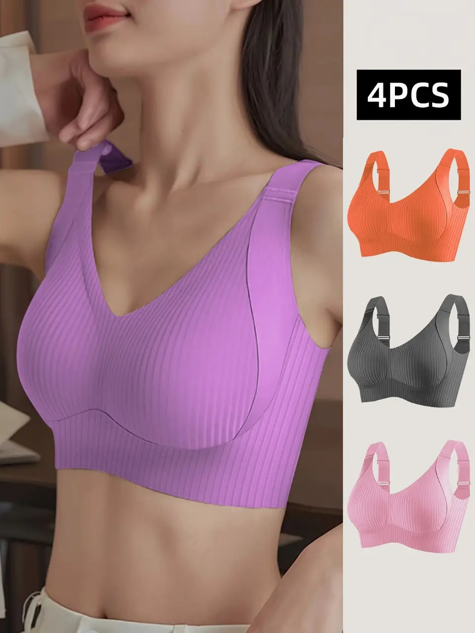Cross-Border Underwear for Women with Big Breasts, Small Bra, Lifting and Anti-Sagging, Large Size Adjustable, Seamless Breast-Retracting Women's Bra — feature 29