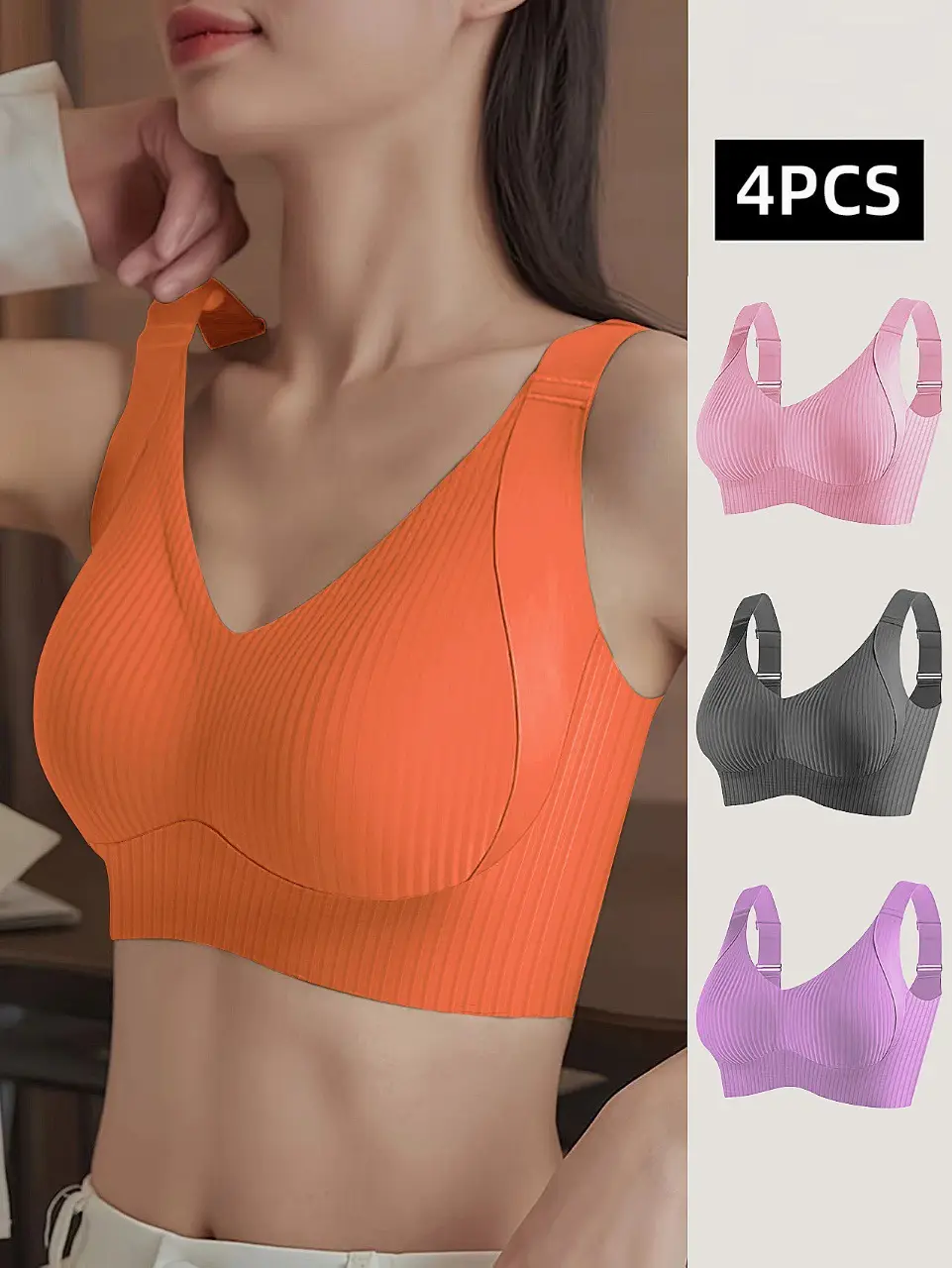 Cross-Border Underwear for Women with Big Breasts, Small Bra, Lifting and Anti-Sagging, Large Size Adjustable, Seamless Breast-Retracting Women's Bra — feature 31