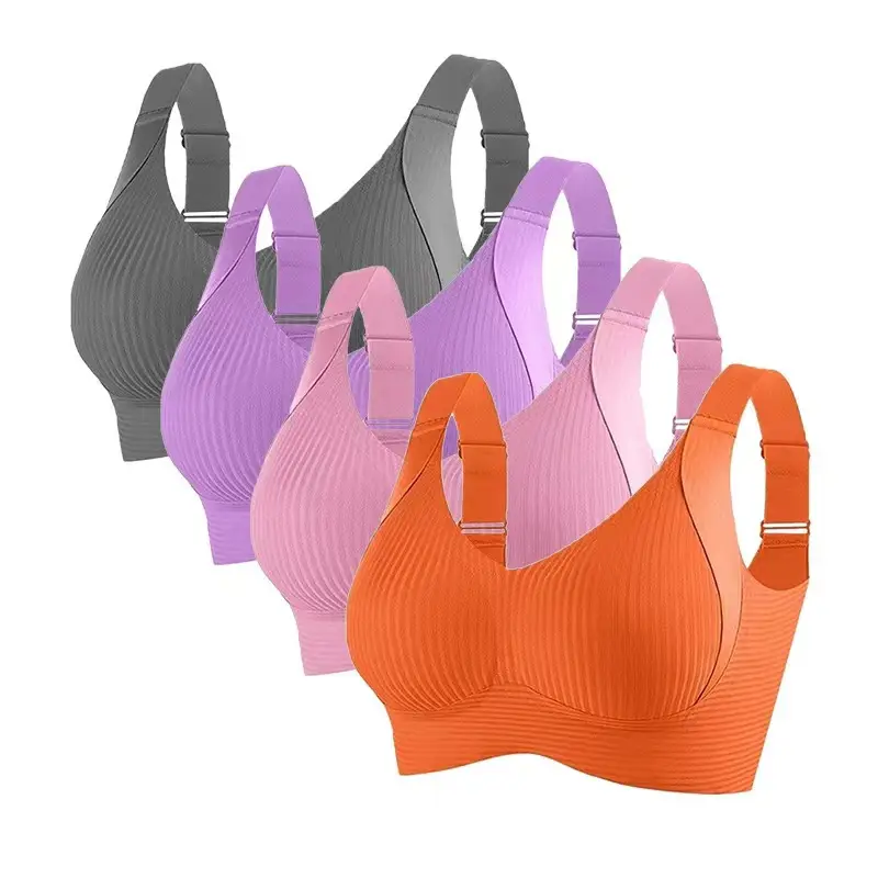 Cross-Border Underwear for Women with Big Breasts, Small Bra, Lifting and Anti-Sagging, Large Size Adjustable, Seamless Breast-Retracting Women's Bra