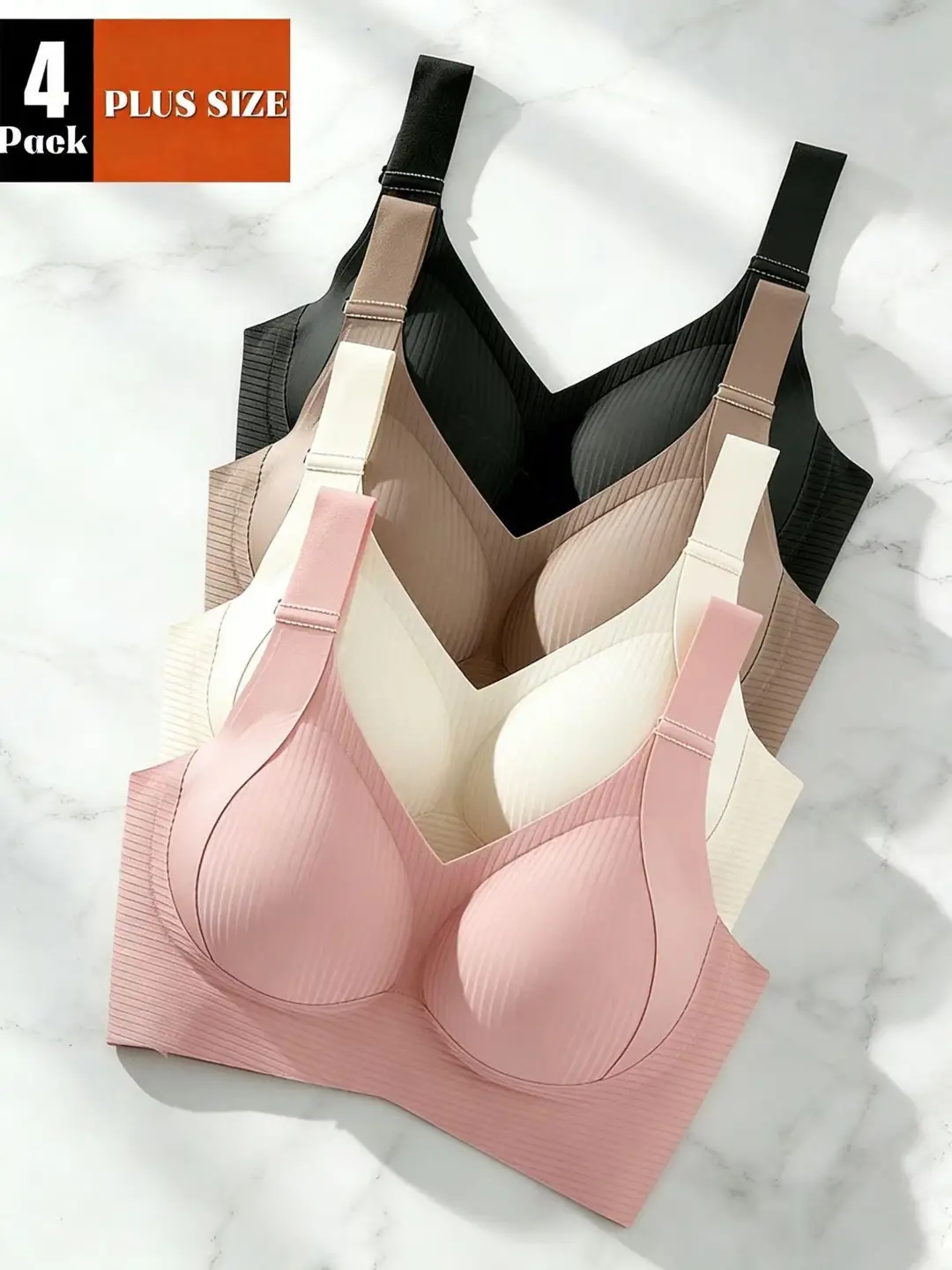 Cross-Border Underwear for Women with Big Breasts, Small Bra, Lifting and Anti-Sagging, Large Size Adjustable, Seamless Breast-Retracting Women's Bra