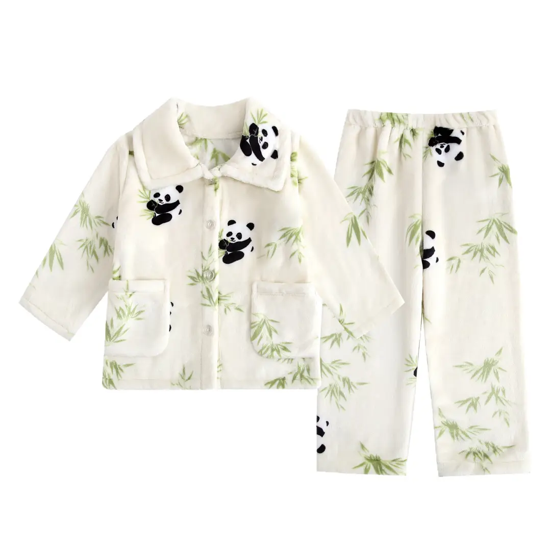 New Thickened Autumn and Winter Children's Flannel Pajamas for Girls and Boys, Medium and Large Children's Home Clothes, Drop Shipping - Image 38