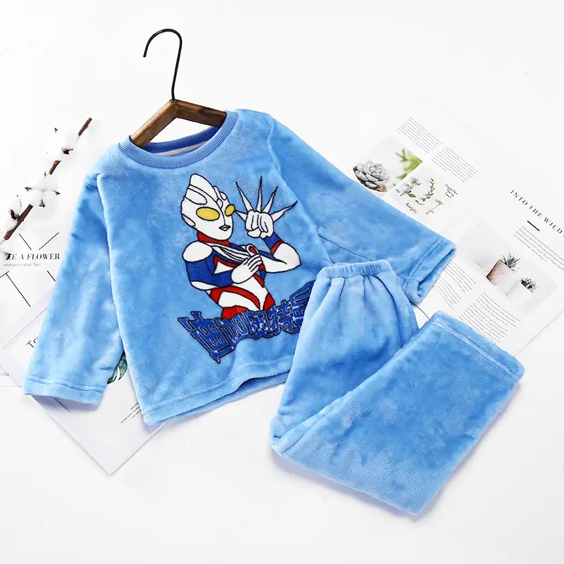 New Thickened Autumn and Winter Children's Flannel Pajamas for Girls and Boys, Medium and Large Children's Home Clothes, Drop Shipping - Image 25