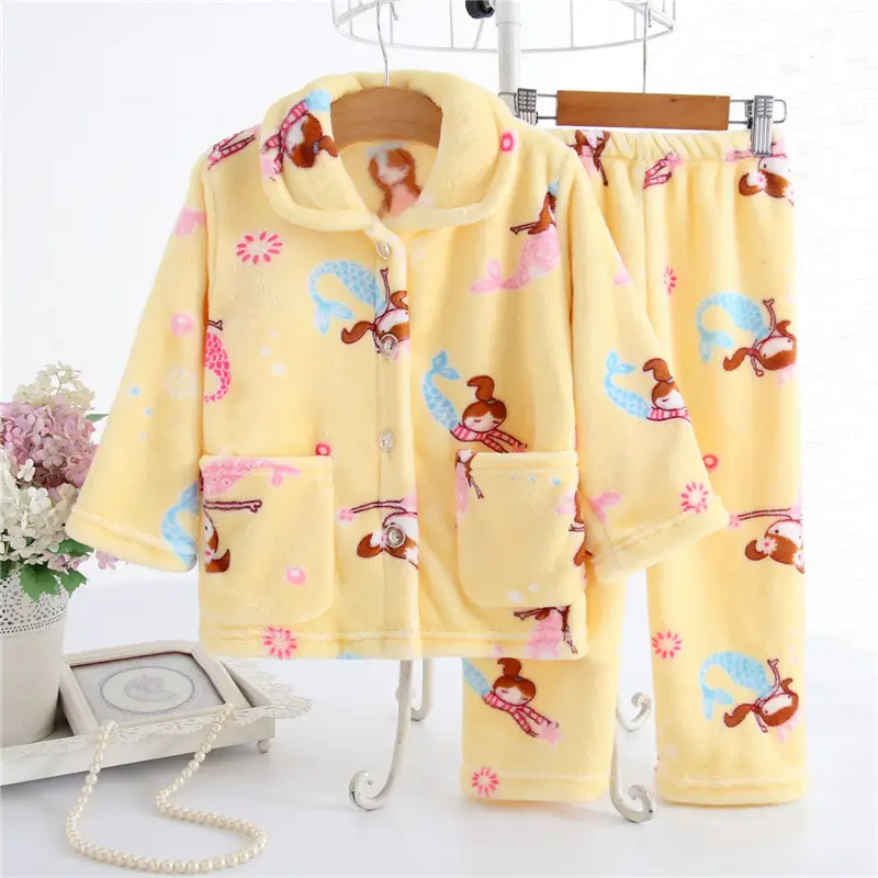 New Thickened Autumn and Winter Children's Flannel Pajamas for Girls and Boys, Medium and Large Children's Home Clothes, Drop Shipping - Image 26