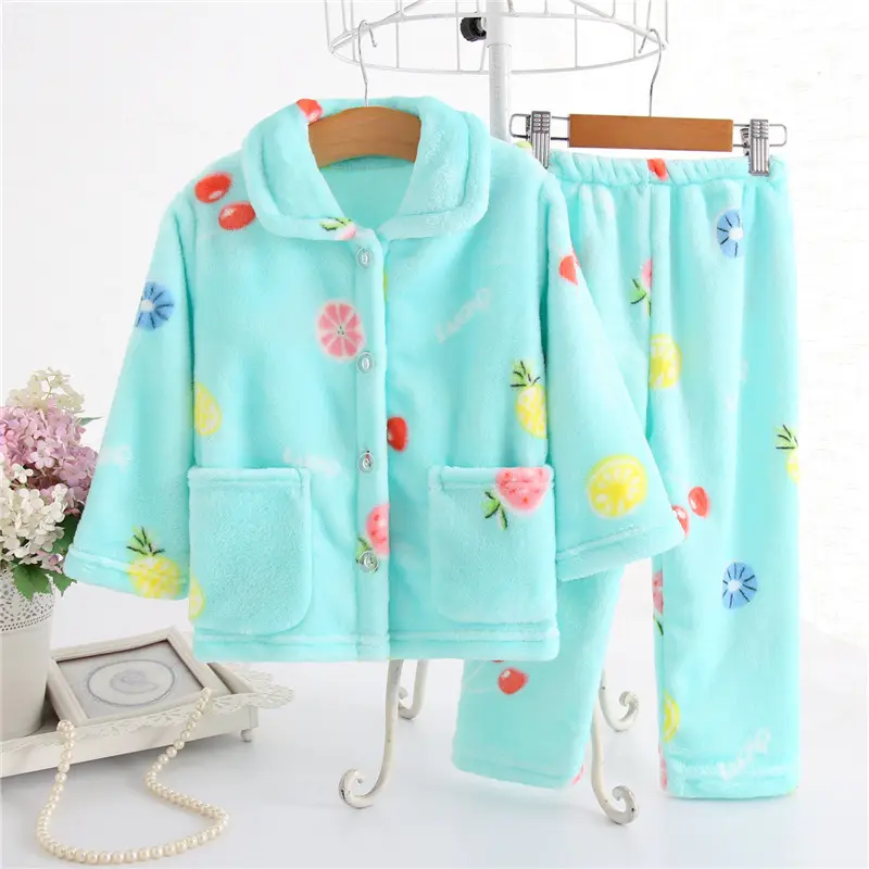 New Thickened Autumn and Winter Children's Flannel Pajamas for Girls and Boys, Medium and Large Children's Home Clothes, Drop Shipping - Image 30