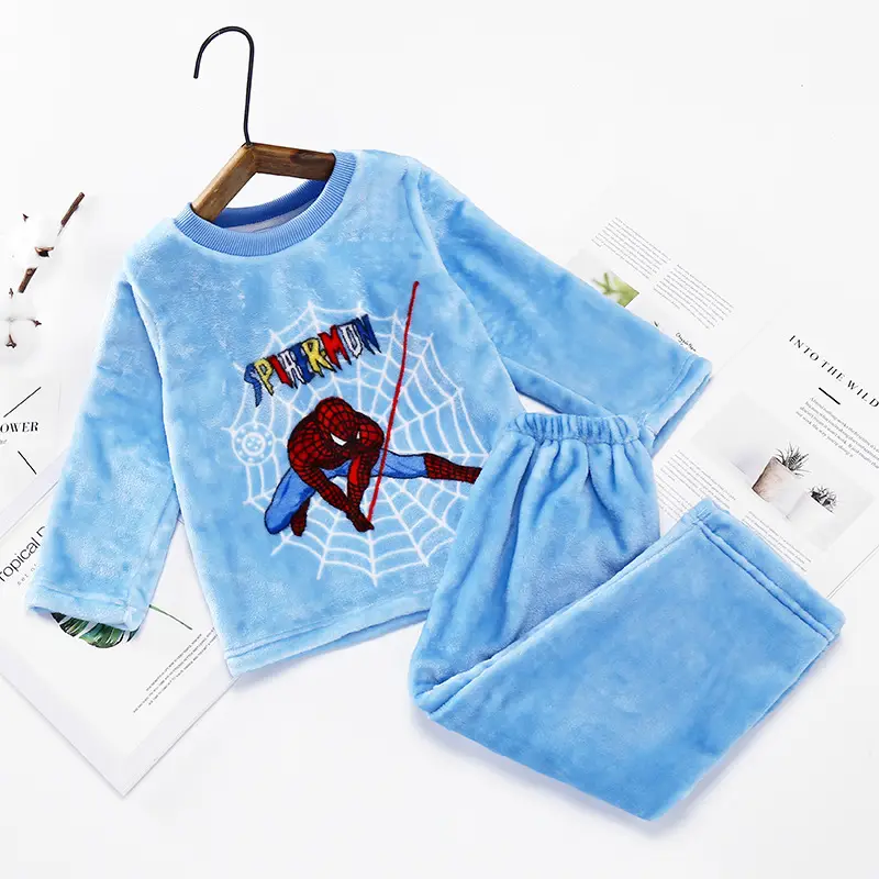 New Thickened Autumn and Winter Children's Flannel Pajamas for Girls and Boys, Medium and Large Children's Home Clothes, Drop Shipping - Image 33