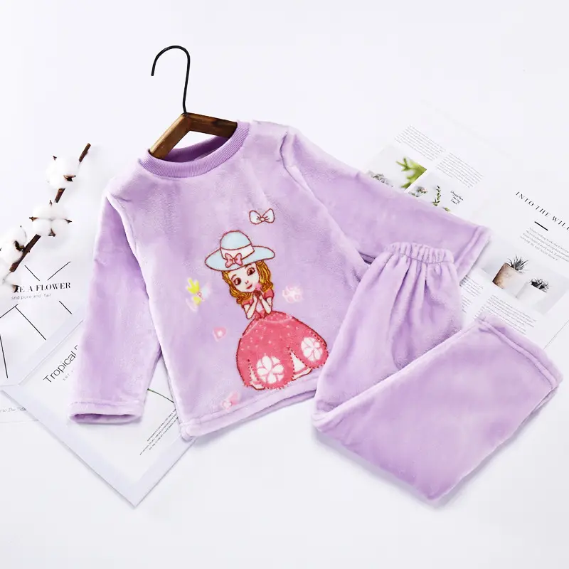 New Thickened Autumn and Winter Children's Flannel Pajamas for Girls and Boys, Medium and Large Children's Home Clothes, Drop Shipping - Image 34