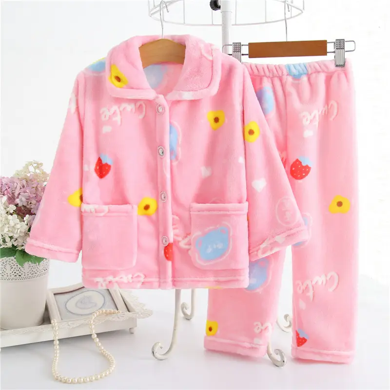 New Thickened Autumn and Winter Children's Flannel Pajamas for Girls and Boys, Medium and Large Children's Home Clothes, Drop Shipping - Image 36