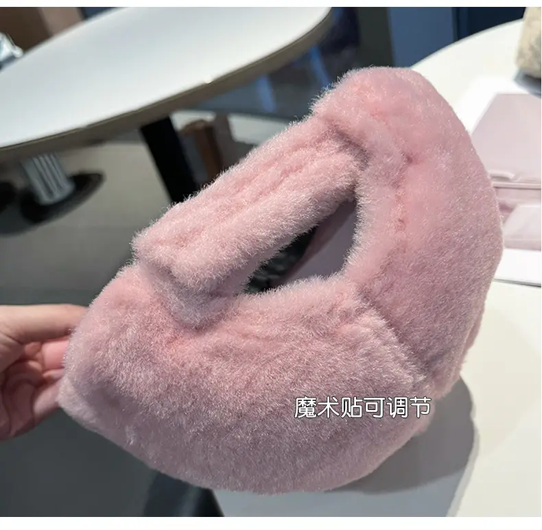 Black Plush Baseball Cap for Women Winter Warm — feature 11