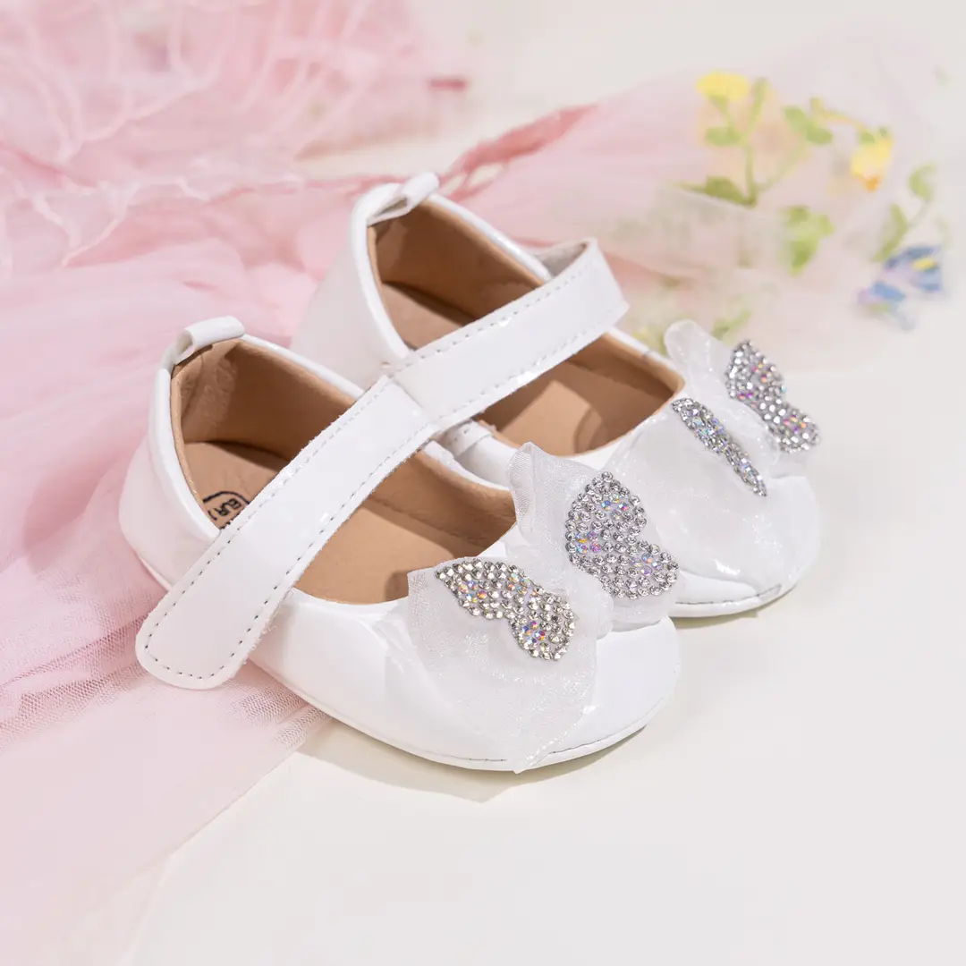 Amazon's Popular Baby Girl Rhinestone Princess Shoes 0-1 Years Old Bowknot Baby Walking Shoes Baby Shoes - Image 4