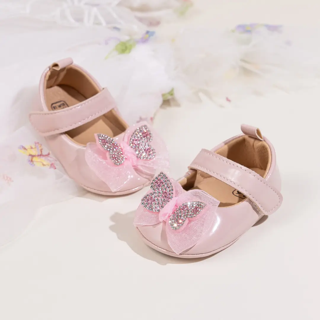 Amazon's Popular Baby Girl Rhinestone Princess Shoes 0-1 Years Old Bowknot Baby Walking Shoes Baby Shoes - Image 5
