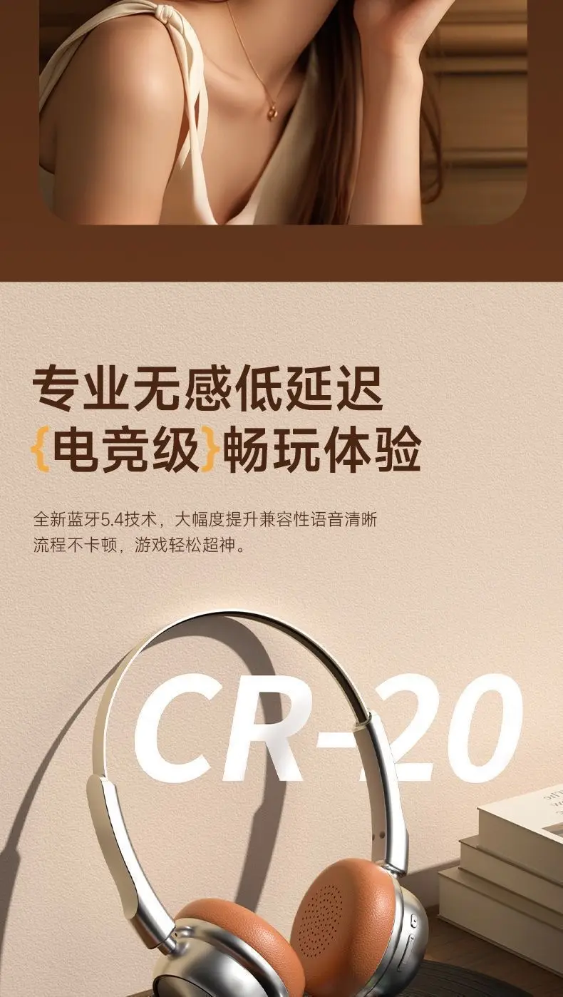 2026 New Model Berlin Sound Small Retro Head-Mounted Wireless Bluetooth Headphones with Noise Reduction and Ultra-Long Battery Life Cr-20 — feature 11