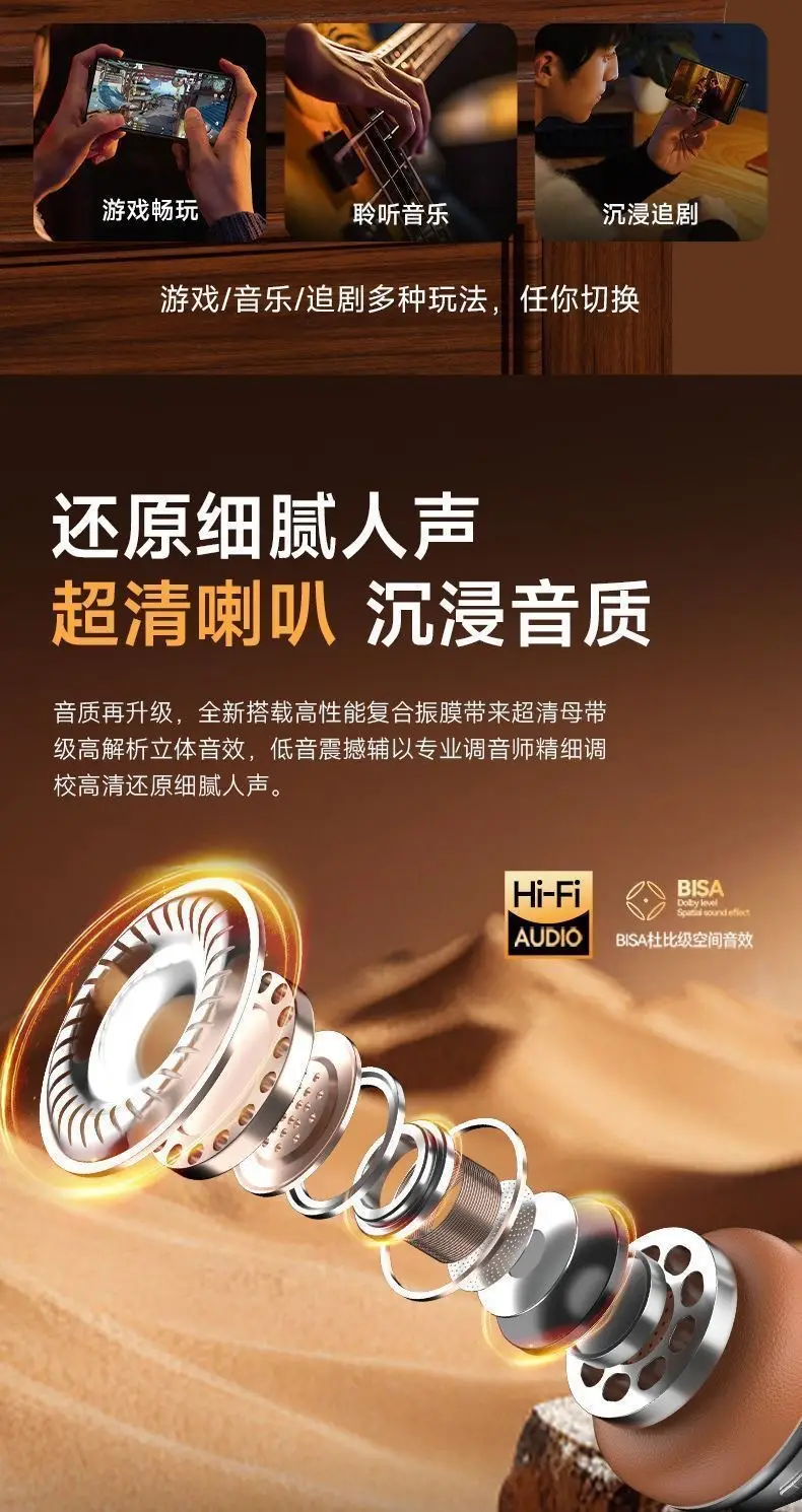 2026 New Model Berlin Sound Small Retro Head-Mounted Wireless Bluetooth Headphones with Noise Reduction and Ultra-Long Battery Life Cr-20 — feature 6