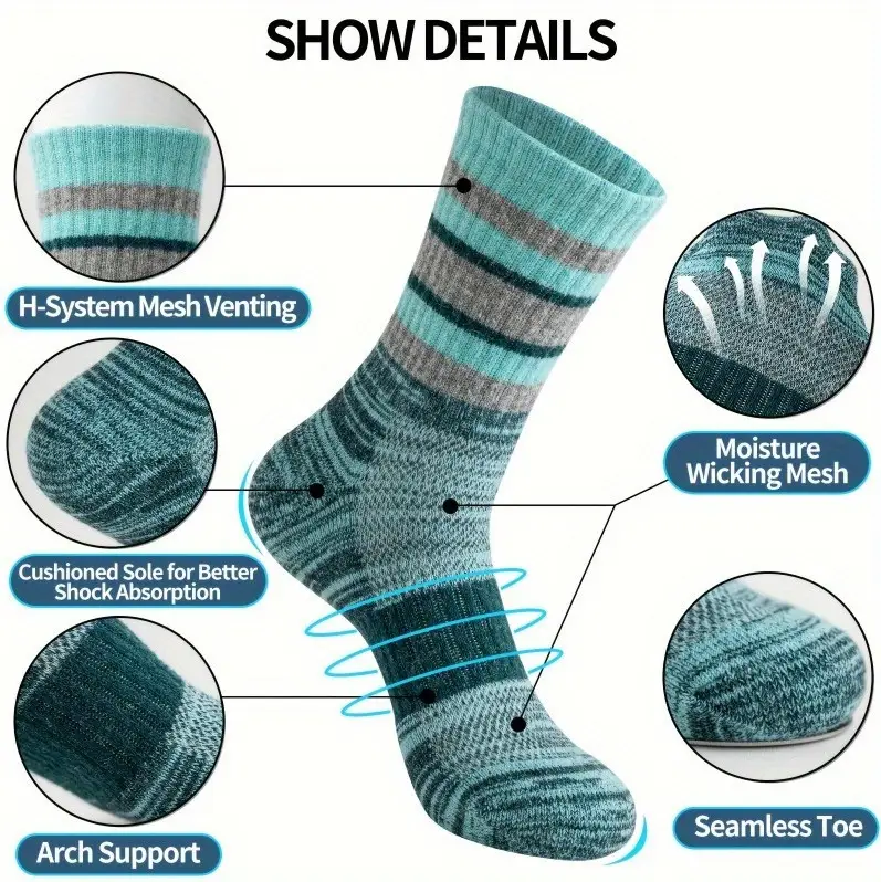 Autumn and Winter Thickeneded Warm Cotton Socks Terry Wool Socks Women's Deodorant Sweat-Absorbent Men's Socks Outdoor Sports Non-Slip Stockings — feature 4