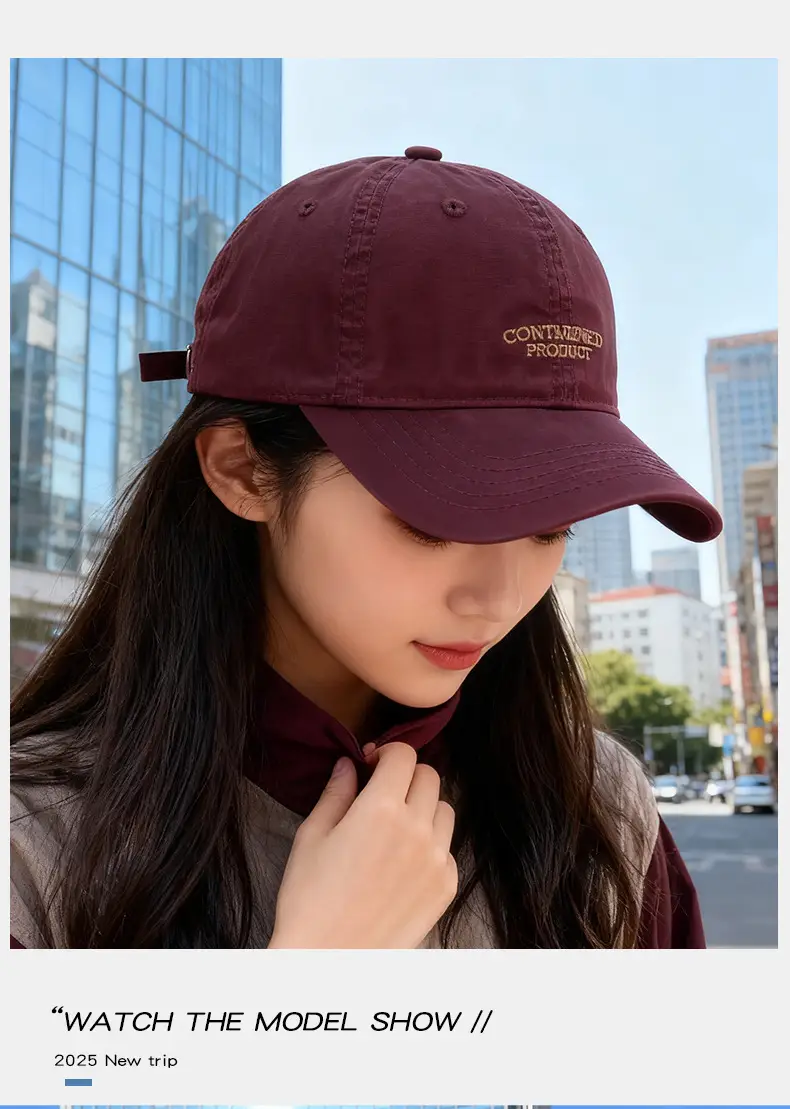 Women Maroon Letter Embroidered Baseball Cap 2025 — feature 10