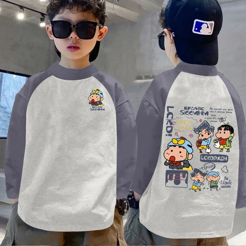 Boys Thermal Base Layer Shirt Autumn Winter Long Sleeve Color Block Top - Image 11