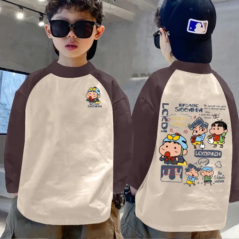 Boys Thermal Base Layer Shirt Autumn Winter Long Sleeve Color Block Top - Image 12