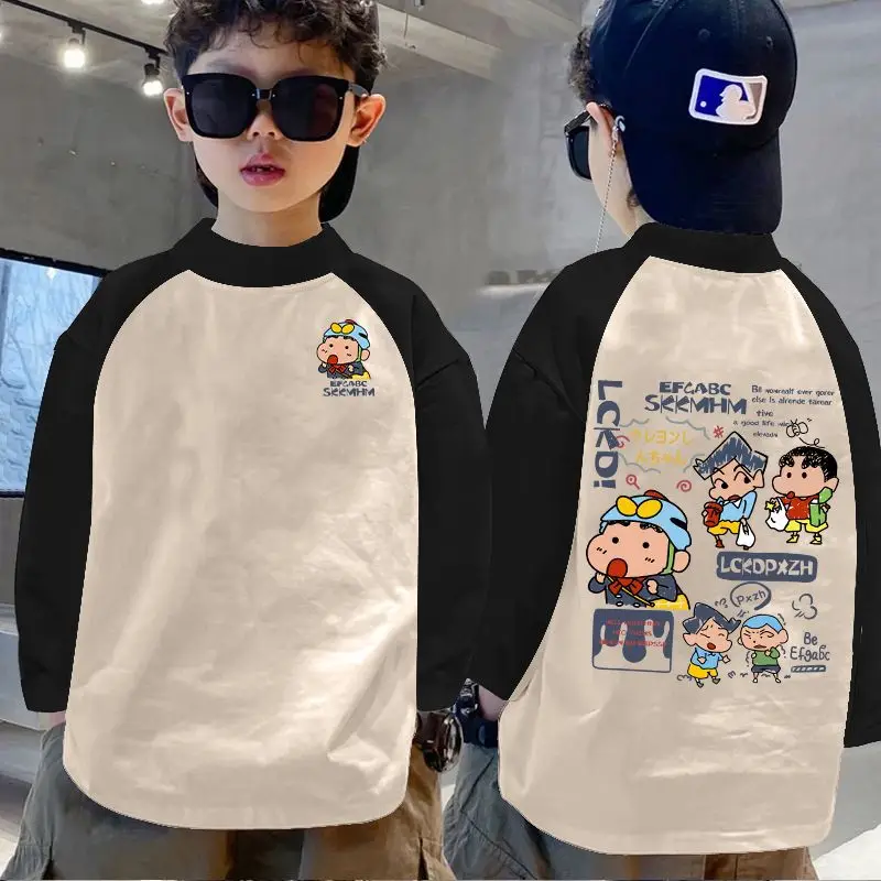 Boys Thermal Base Layer Shirt Autumn Winter Long Sleeve Color Block Top - Image 9