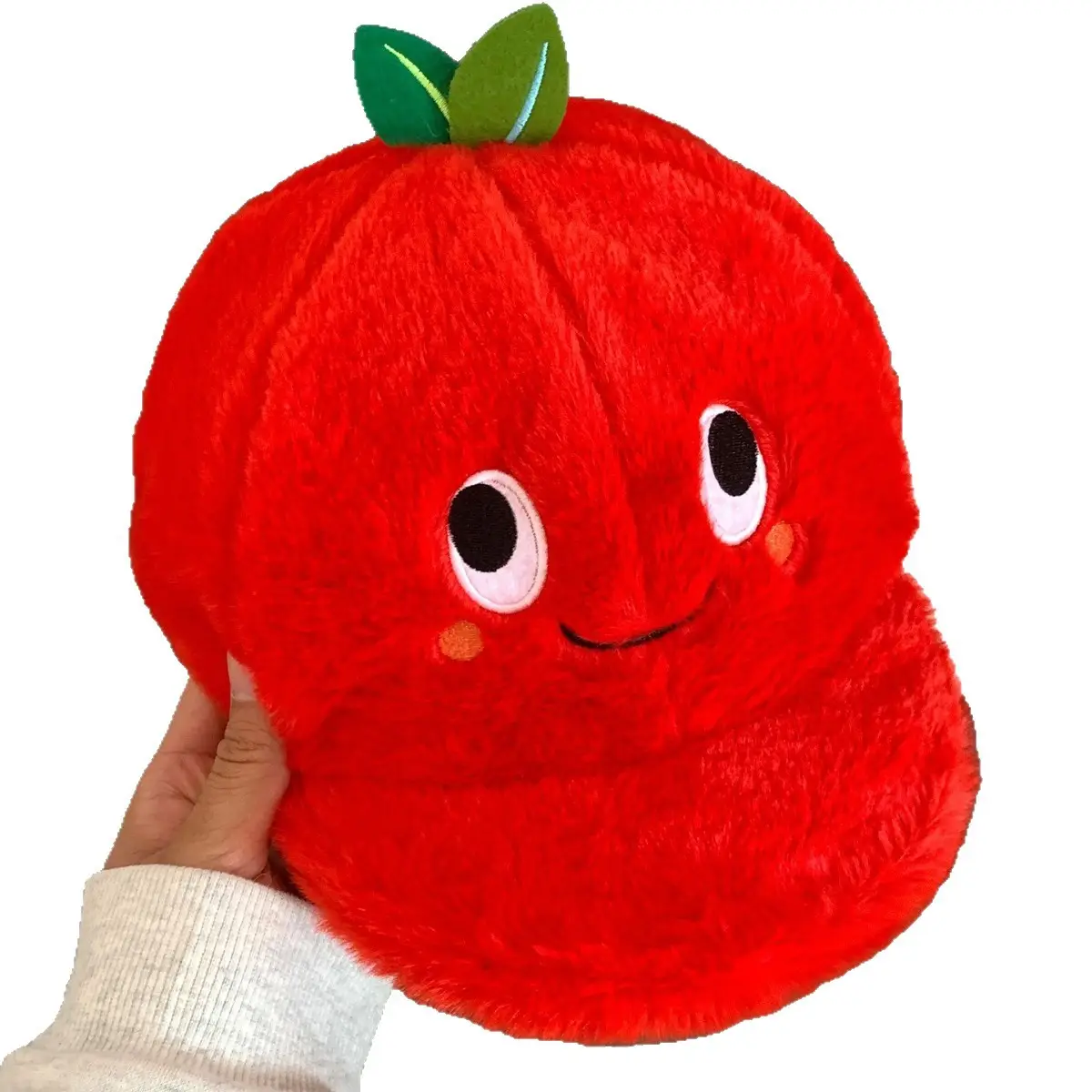 Cute Red Apple Plush Hat for Women Winter Warm - Image 6