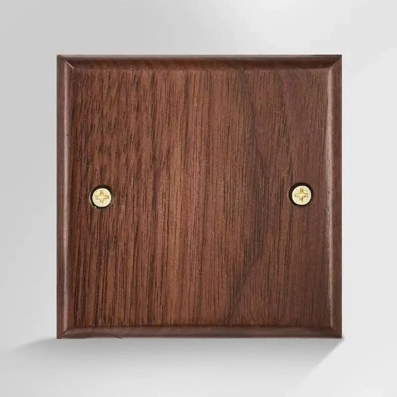 86 Type European and British Standard Walnut Wood Grain Solid Wood Toggle Switch Socket Panel Retro Chinese Style Guesthouse Hotel Switch