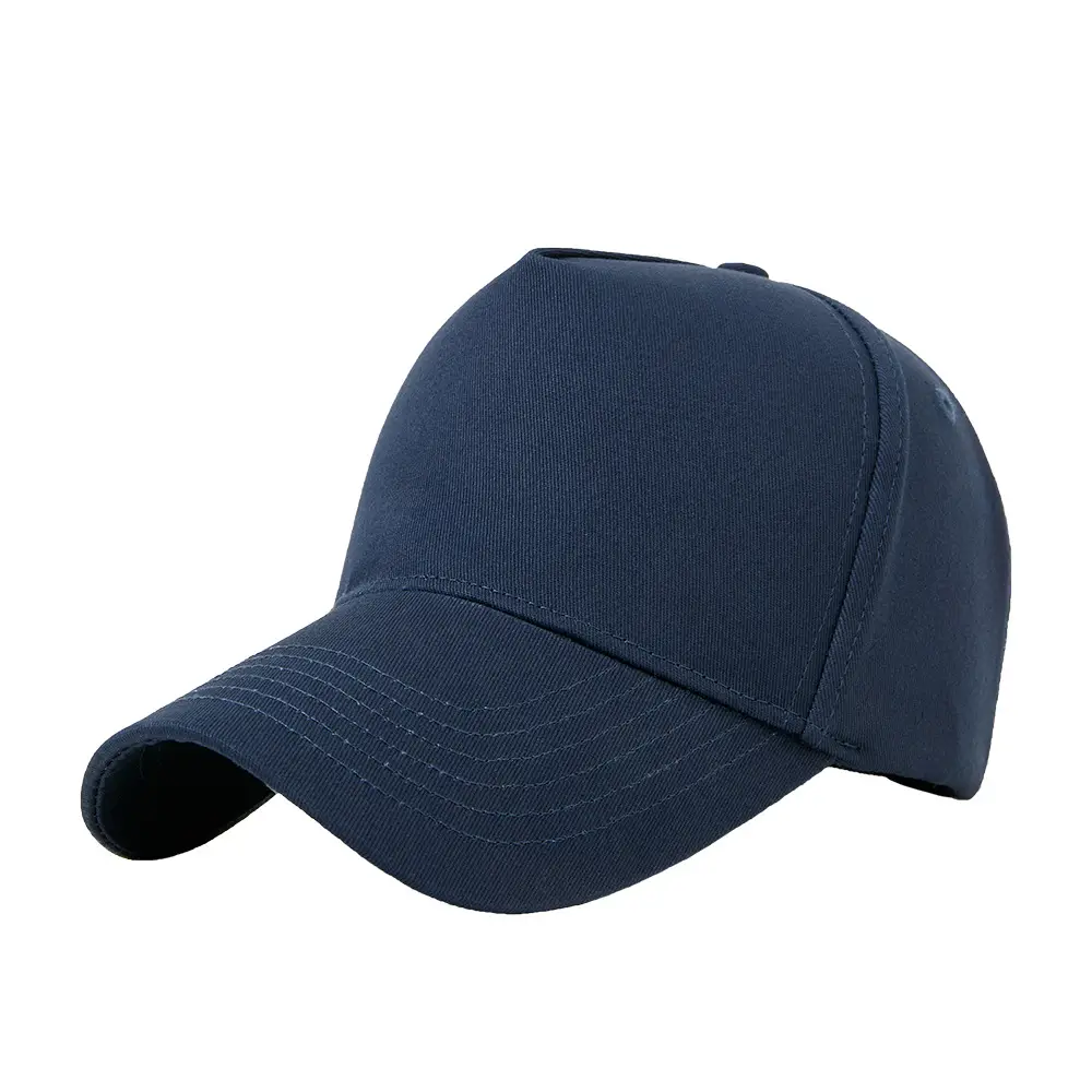Men Black Cotton Baseball Cap 5 Panel Outdoor Sun Hat - Image 11