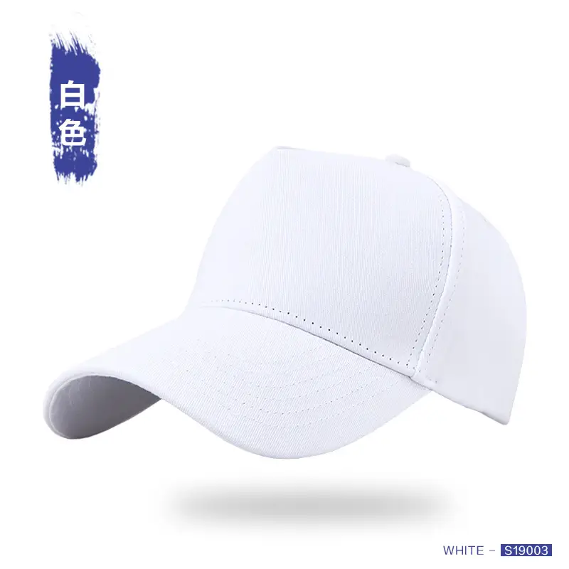 Men Black Cotton Baseball Cap 5 Panel Outdoor Sun Hat - Image 6