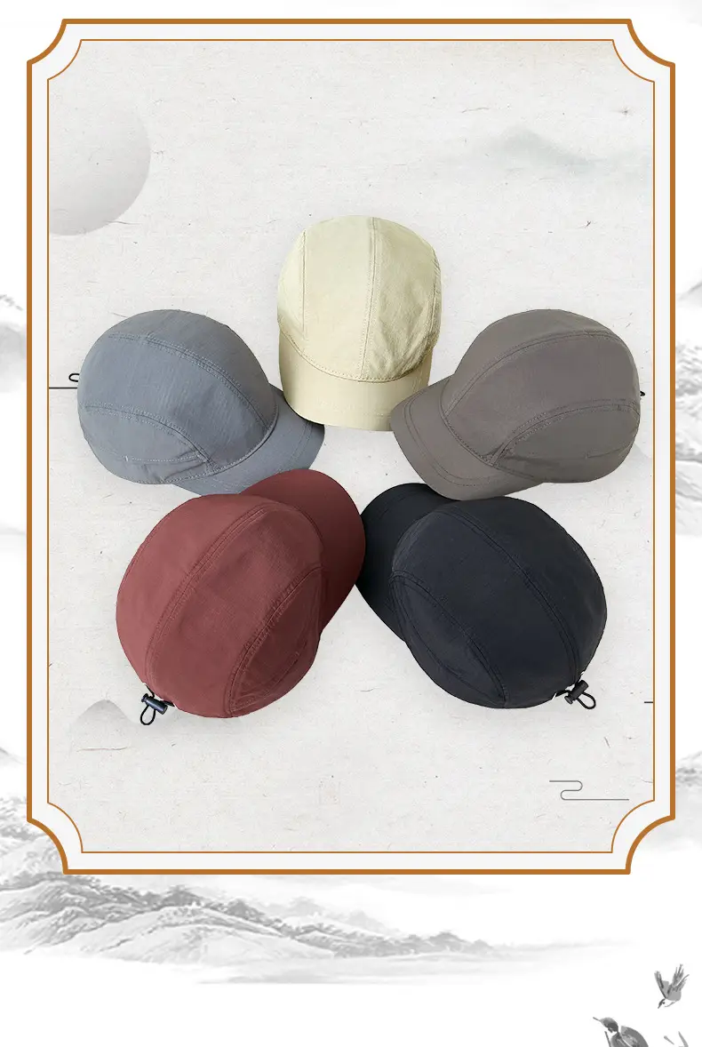 Men's Maroon Pure Cotton Baseball Cap with Short Brim — feature 8