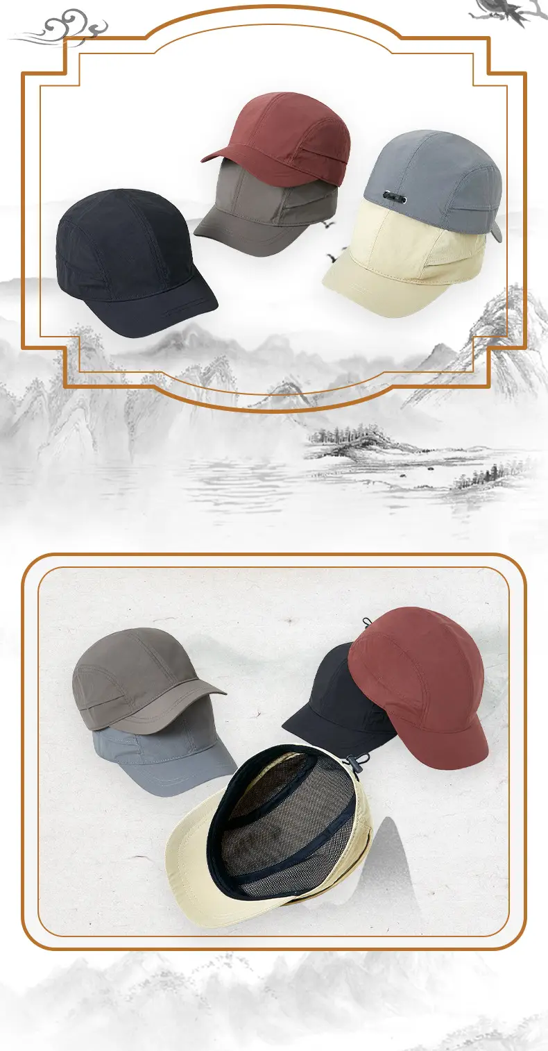 Men's Maroon Pure Cotton Baseball Cap with Short Brim — feature 9