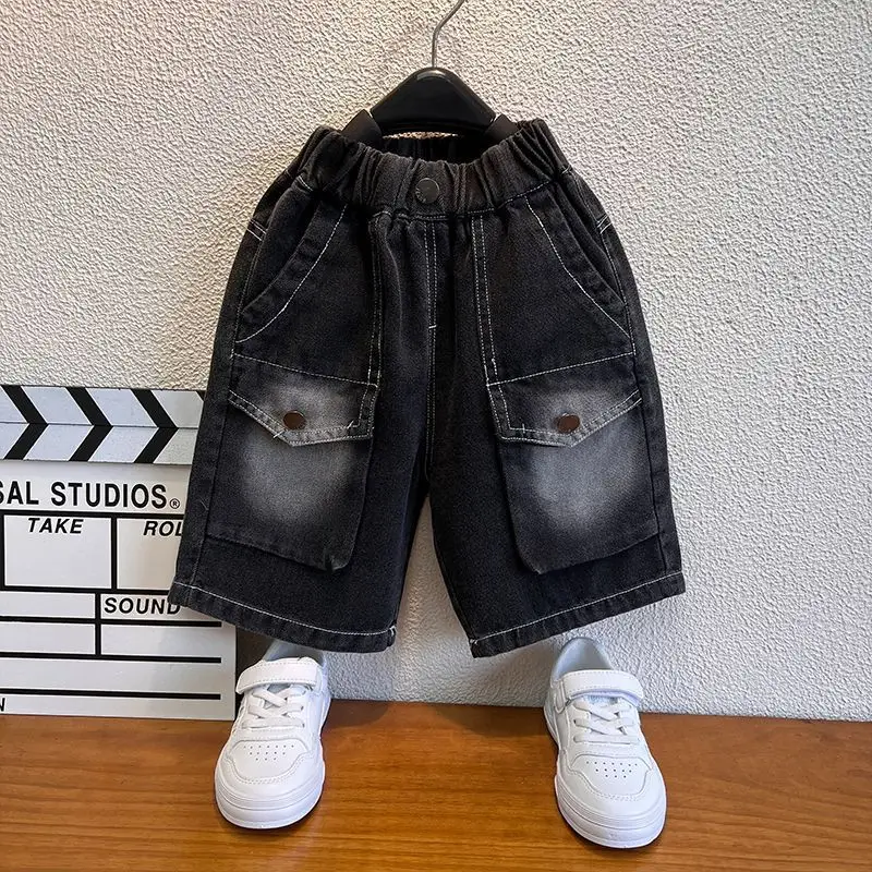 Cool Fashion Boys Blue Striped Shorts Set — feature 7