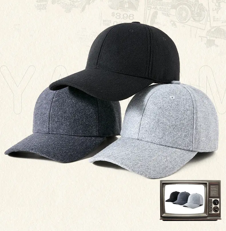 Men Windproof Fleece Baseball Cap Grey Black Winter Warm — feature 16