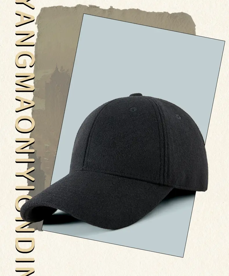 Men Windproof Fleece Baseball Cap Grey Black Winter Warm — feature 3