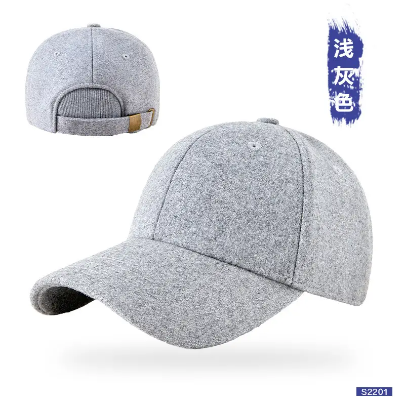 Men Windproof Fleece Baseball Cap Grey Black Winter Warm - Image 3