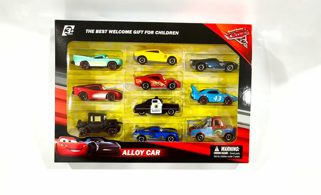 New Character Cross-Border Campaign 3 Alloy Sliding Non-Returnable Lightning Mcqueen Toothed Kidsren's Toy Set Gift Box — feature 3