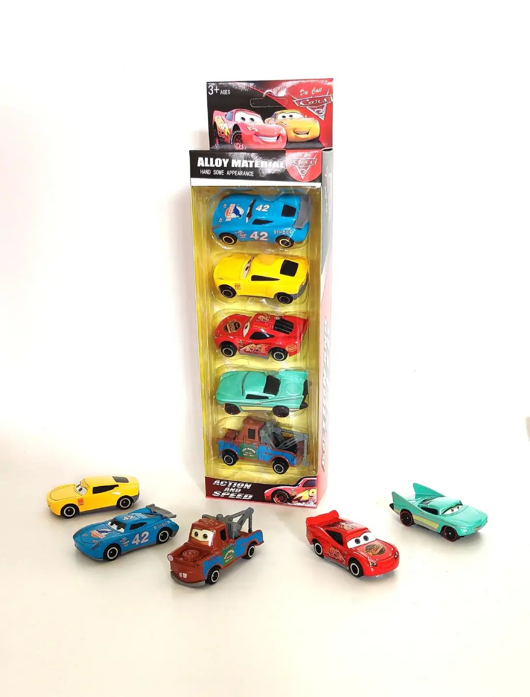 New Character Cross-Border Campaign 3 Alloy Sliding Non-Returnable Lightning Mcqueen Toothed Kidsren's Toy Set Gift Box