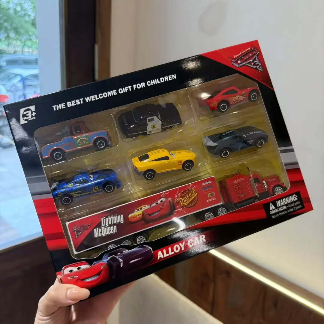 New Character Cross-Border Campaign 3 Alloy Sliding Non-Returnable Lightning Mcqueen Toothed Kidsren's Toy Set Gift Box