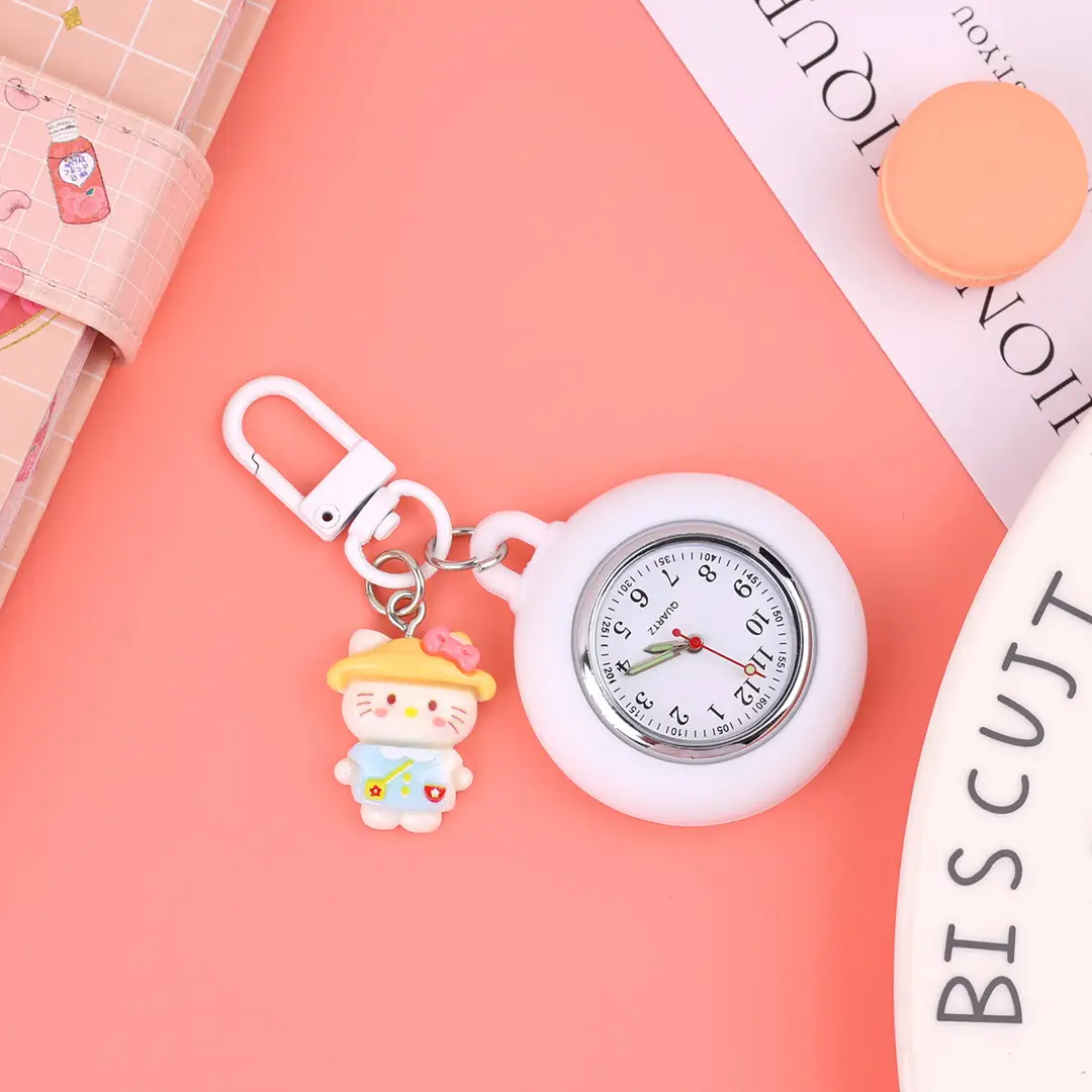 New Compact Quartz Luminous Nurse Watch Cute Cartoon Exam Student Doctor Pocket Watch Pocket Watch
