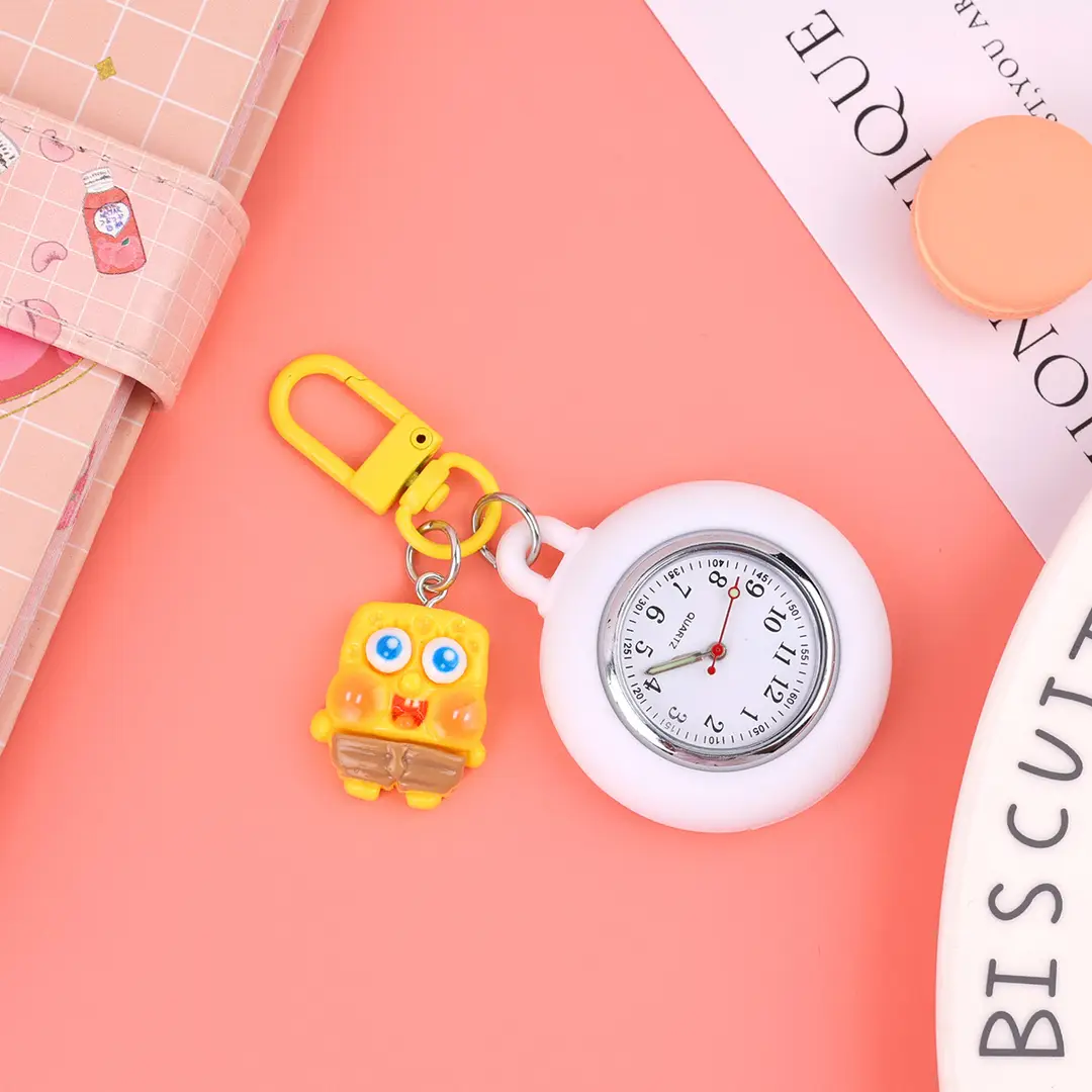 New Compact Quartz Luminous Nurse Watch Cute Cartoon Exam Student Doctor Pocket Watch Pocket Watch