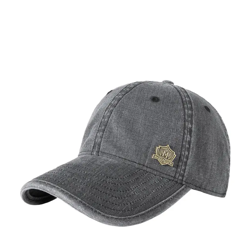 Washed Denim Baseball Cap for Men Soft Top Outdoor Sun Hat
