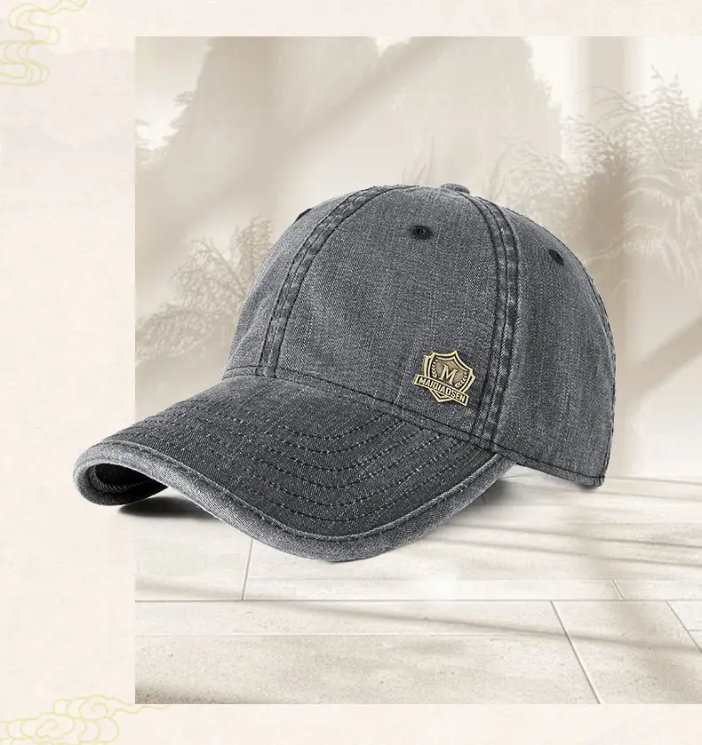 Washed Denim Baseball Cap for Men Soft Top Outdoor Sun Hat — feature 4