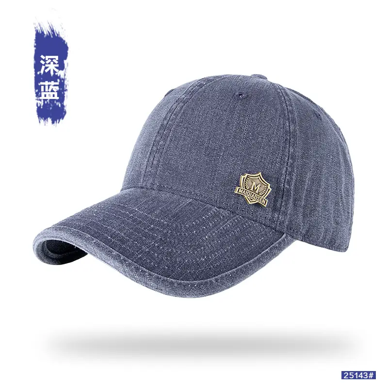 Washed Denim Baseball Cap for Men Soft Top Outdoor Sun Hat
