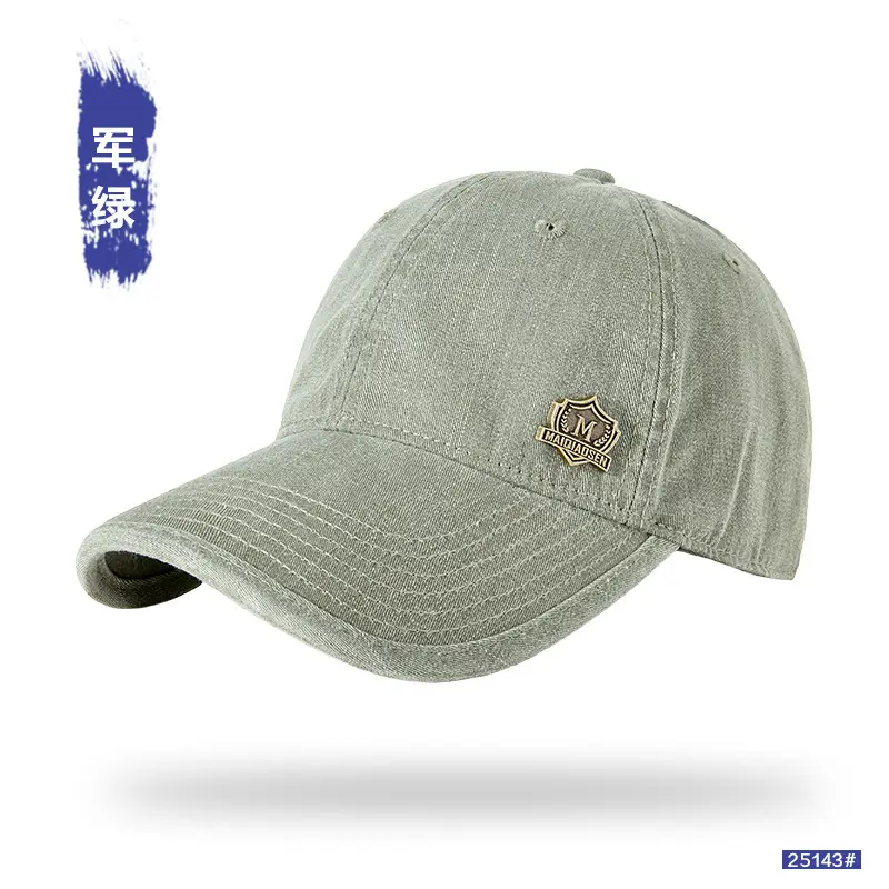 Washed Denim Baseball Cap for Men Soft Top Outdoor Sun Hat