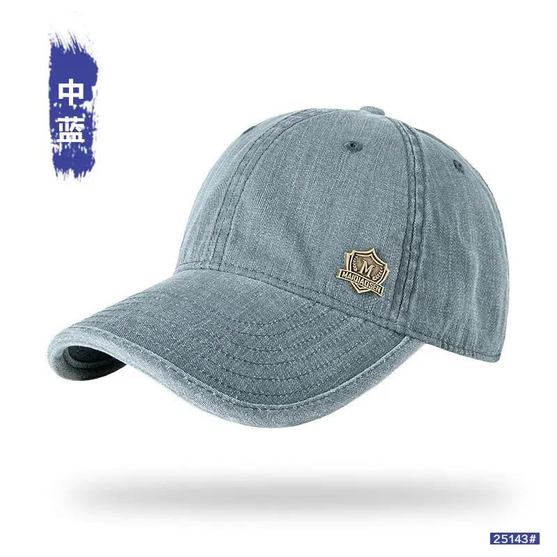 Washed Denim Baseball Cap for Men Soft Top Outdoor Sun Hat