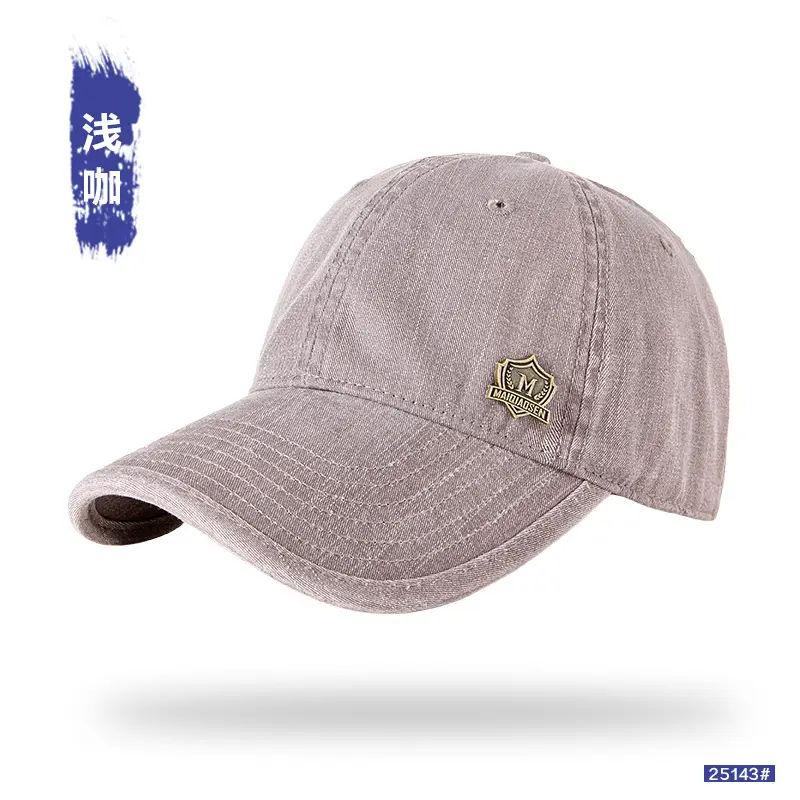 Washed Denim Baseball Cap for Men Soft Top Outdoor Sun Hat