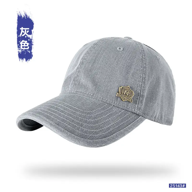 Washed Denim Baseball Cap for Men Soft Top Outdoor Sun Hat