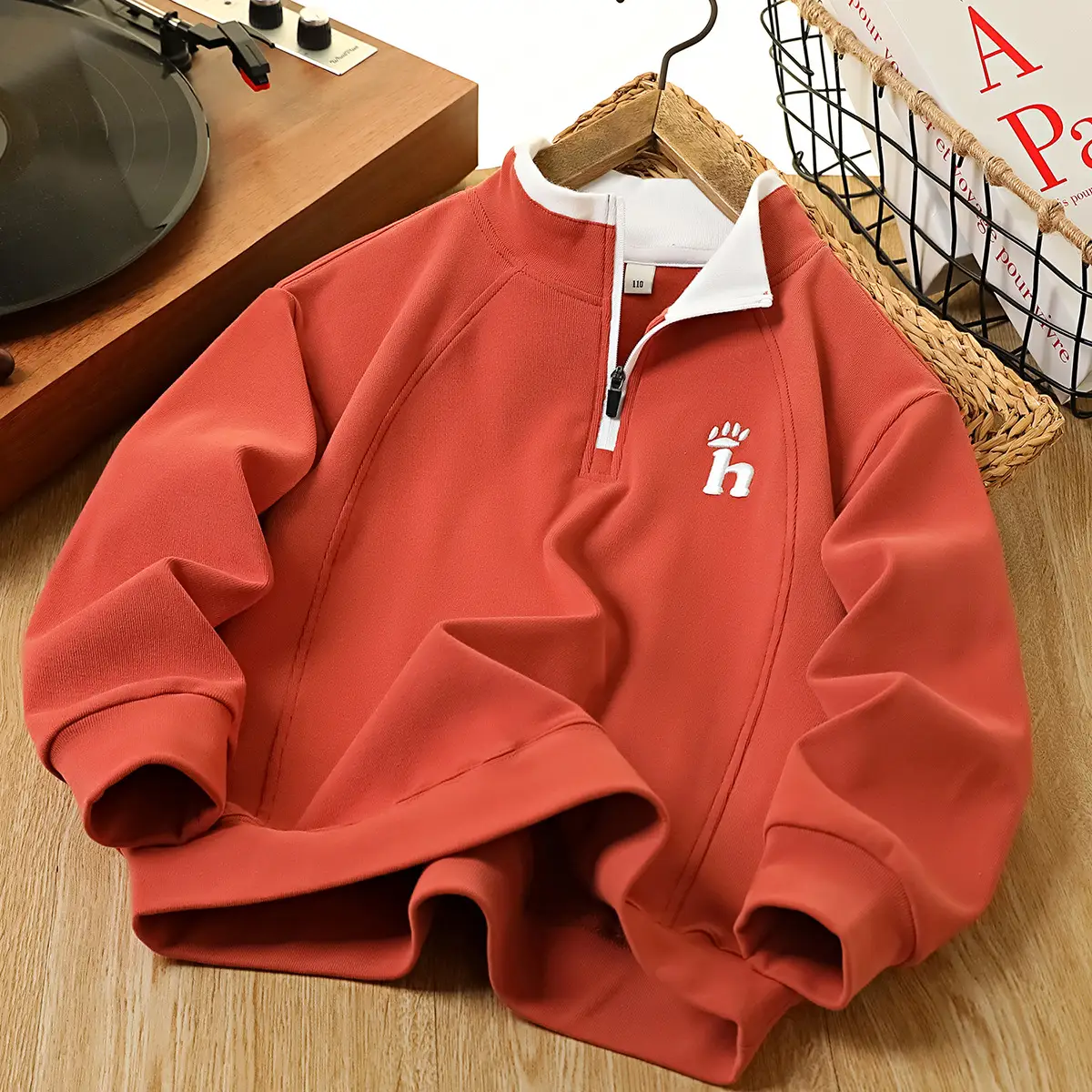 White Cotton Hoodie for Boys Spring 2026 - Image 16
