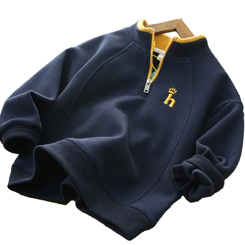 White Cotton Hoodie for Boys Spring 2026 - Image 17