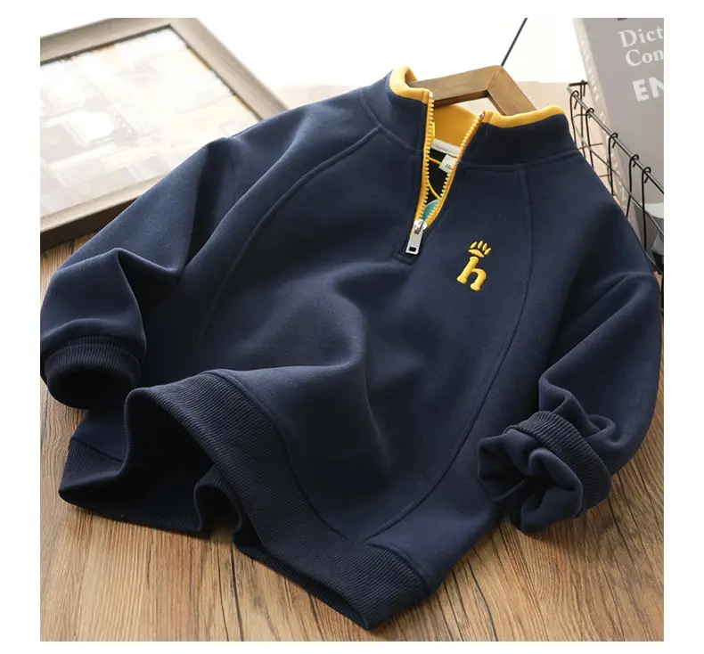 White Cotton Hoodie for Boys Spring 2026 — feature 15