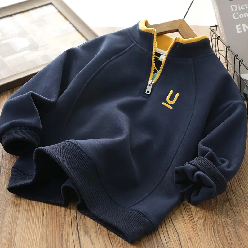 White Cotton Hoodie for Boys Spring 2026 - Image 12